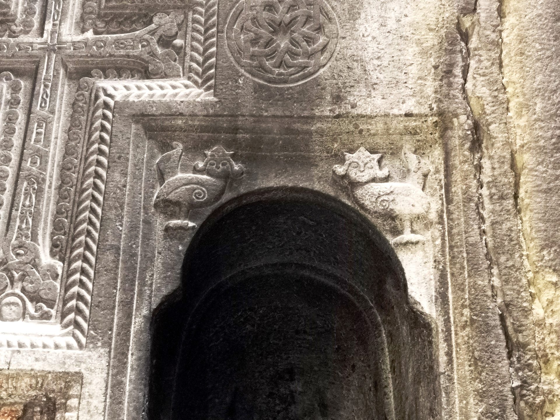 Carved stone inside Geghard